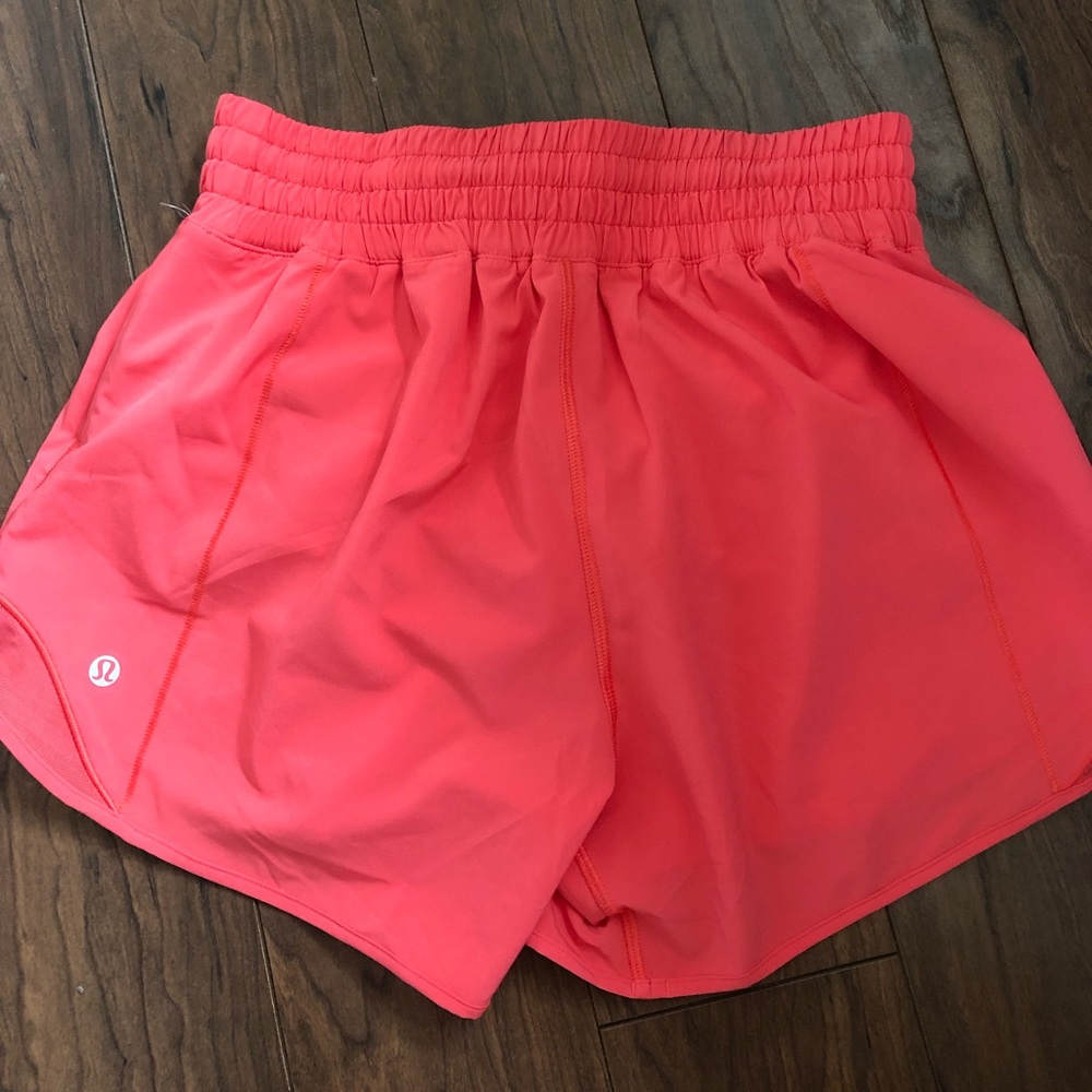RARE Australian hotty hot Lululemon shorts! 4” high rise. Watermelon red!
